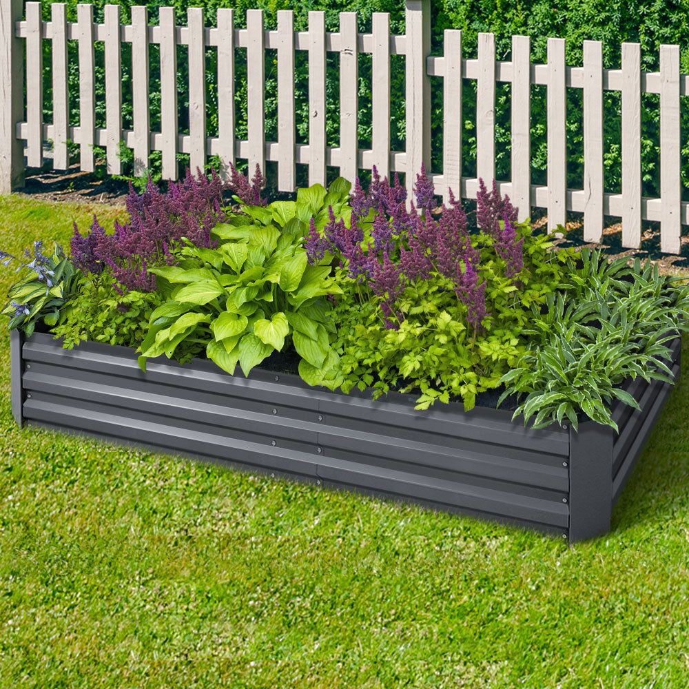 Greenfingers Garden Bed 2PCS 210X90X30cm  Galvanised Steel Raised Planter - Newstart Furniture