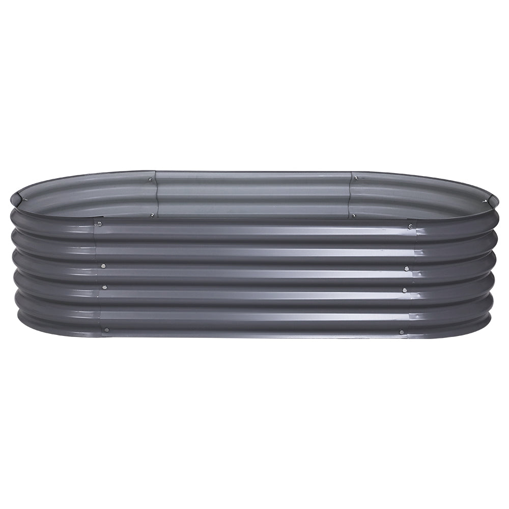 Galvanized Oval Raised Garden Bed 160x80x42cm Planter Box