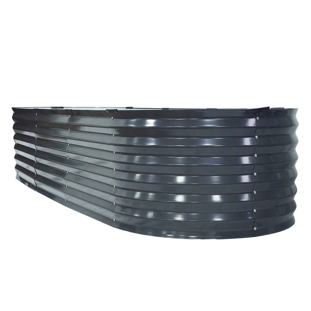 Oval Galvanized Raised Garden Bed 240x80x42cm Planter Box