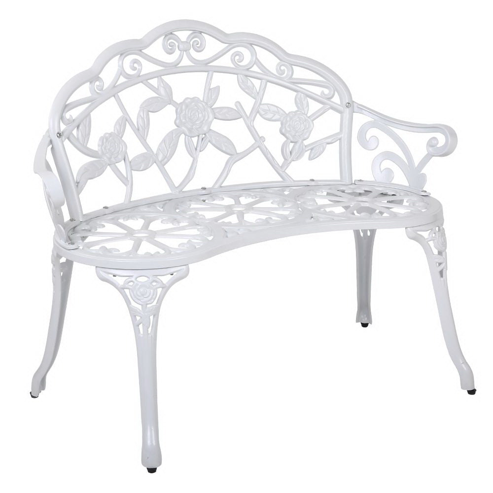 Gardeon Victorian Garden Bench – White - Newstart Furniture