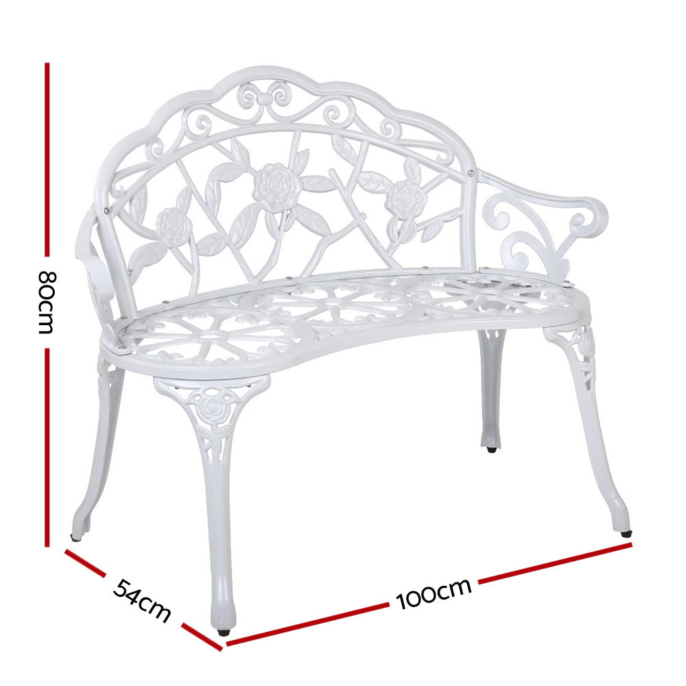 Gardeon Victorian Garden Bench – White - Newstart Furniture