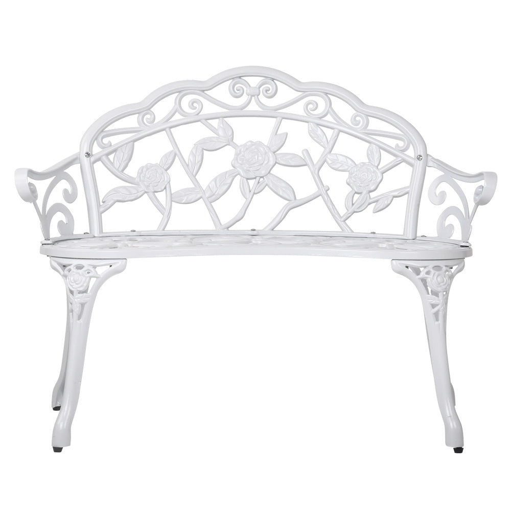 Gardeon Victorian Garden Bench – White - Newstart Furniture