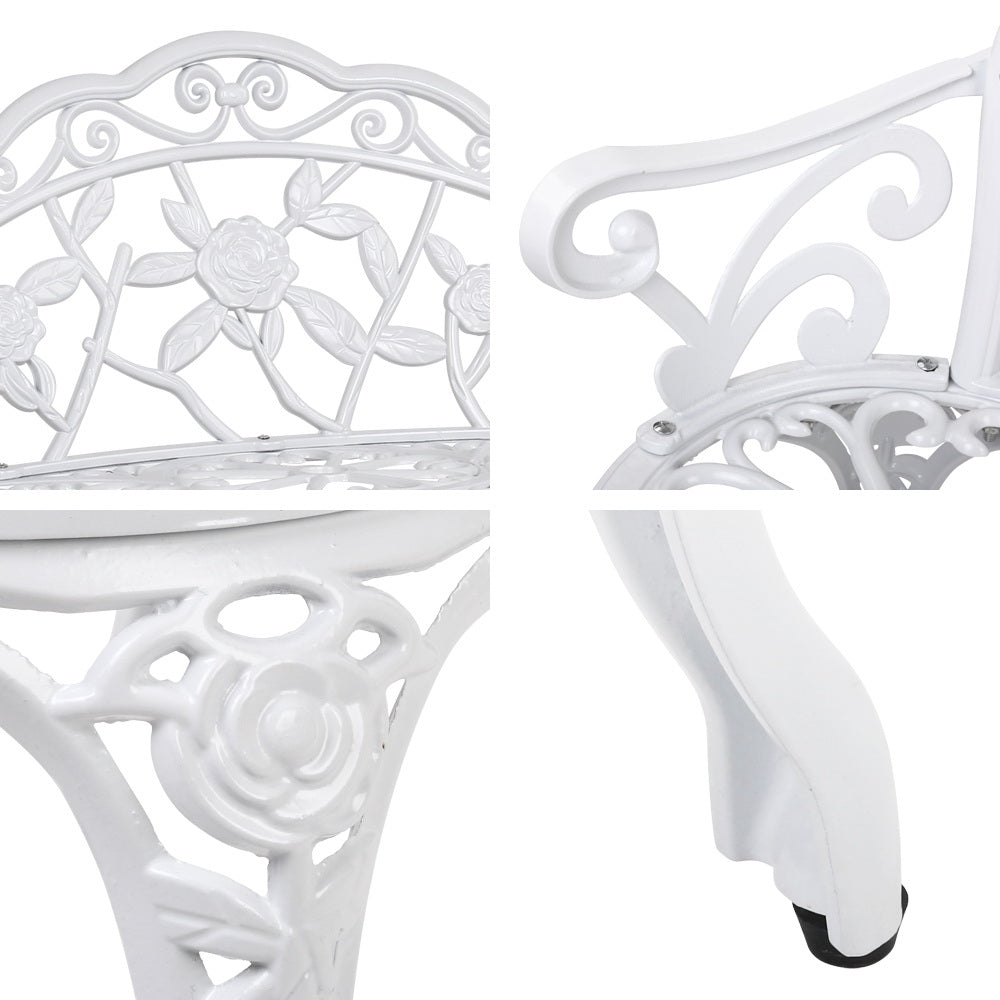 Gardeon Victorian Garden Bench – White - Newstart Furniture