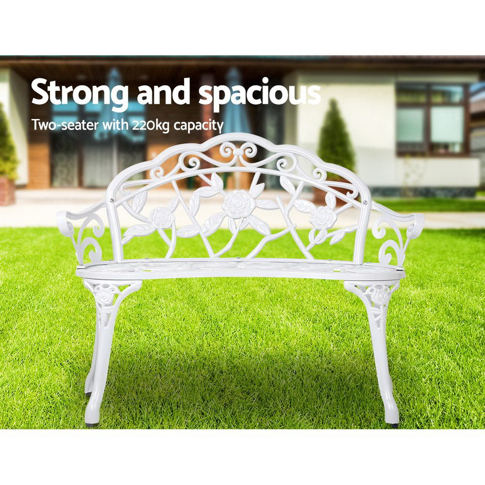 Gardeon Victorian Garden Bench – White - Newstart Furniture