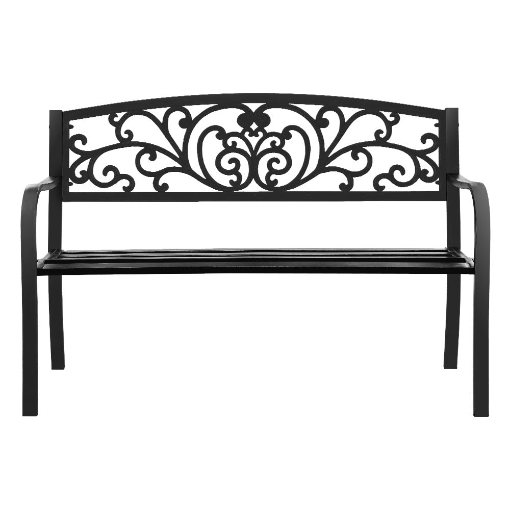 Gardeon Outdoor Garden Bench - Black - Newstart Furniture