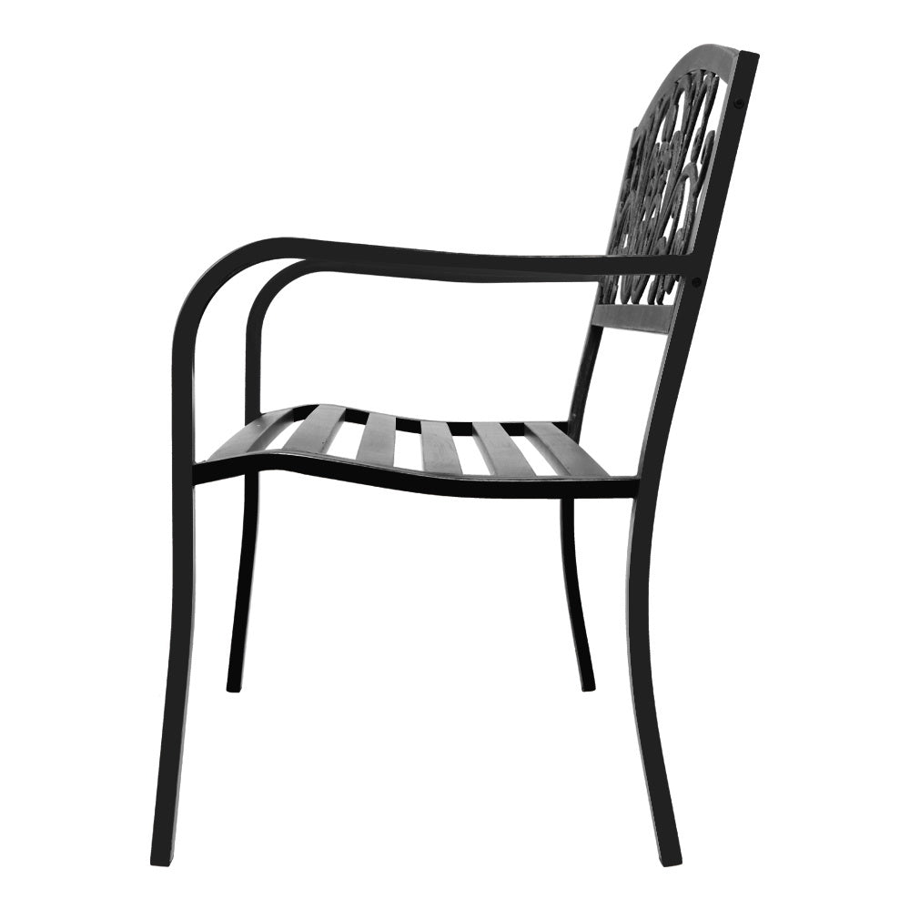 Gardeon Outdoor Garden Bench - Black - Newstart Furniture