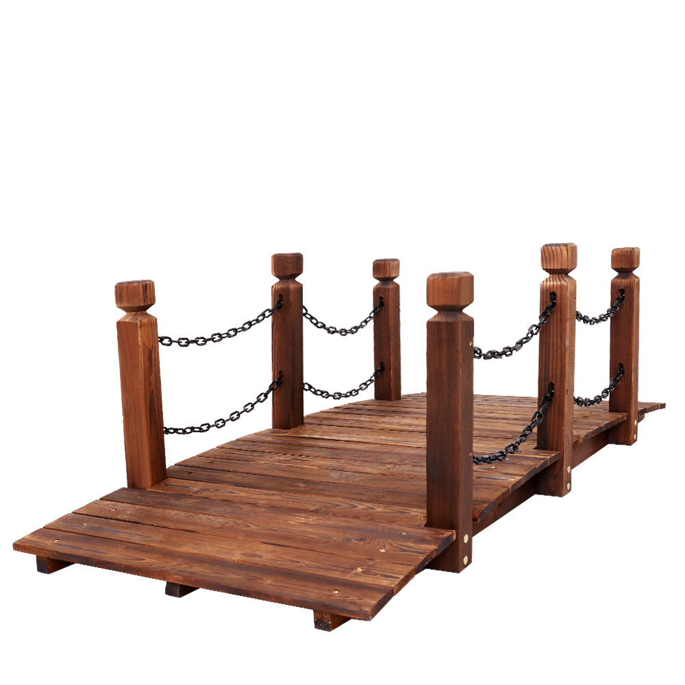 Garden Rustic Chain Bridge Wooden Decoration Decor Landscape 160cm Length Rail - Newstart Furniture