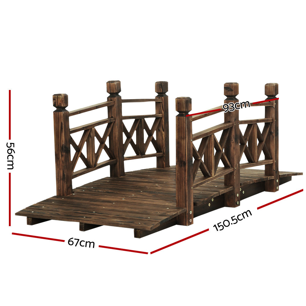 Gardeon Garden Ornaments Wooden Rustic Bridge Decor Outdoor Decoration Yard - Newstart Furniture