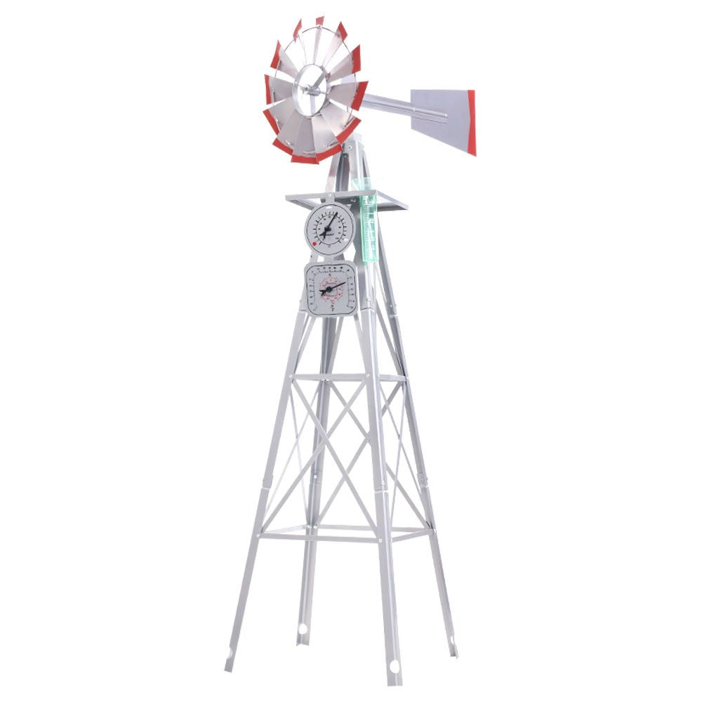 Garden Windmill 6FT 186cm Metal Ornaments Outdoor Decor Ornamental Wind Will - Newstart Furniture