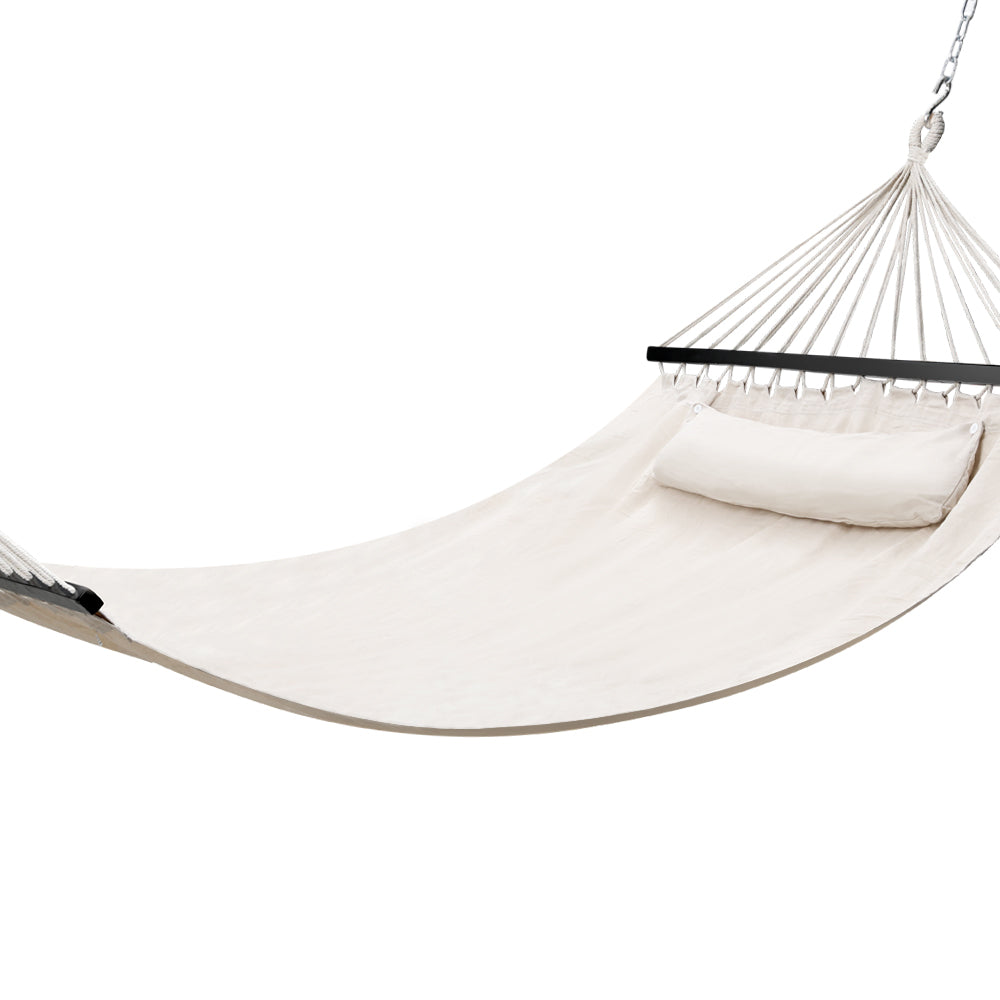 Gardeon Swing Double Hammock Bed Cream - Newstart Furniture