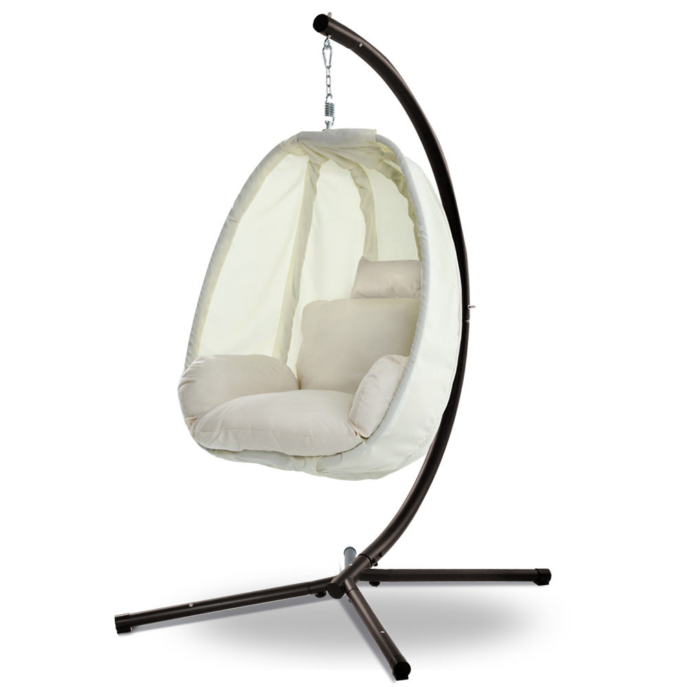 Gardeon Outdoor Furniture Egg Hammock Porch Hanging Pod Swing Chair with Stand - Newstart Furniture