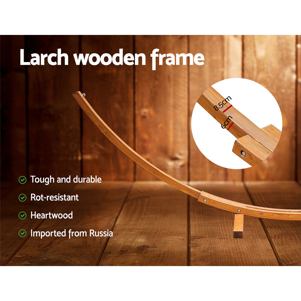 Gardeon Double Tassel Hammock with Wooden Hammock Stand - Newstart Furniture