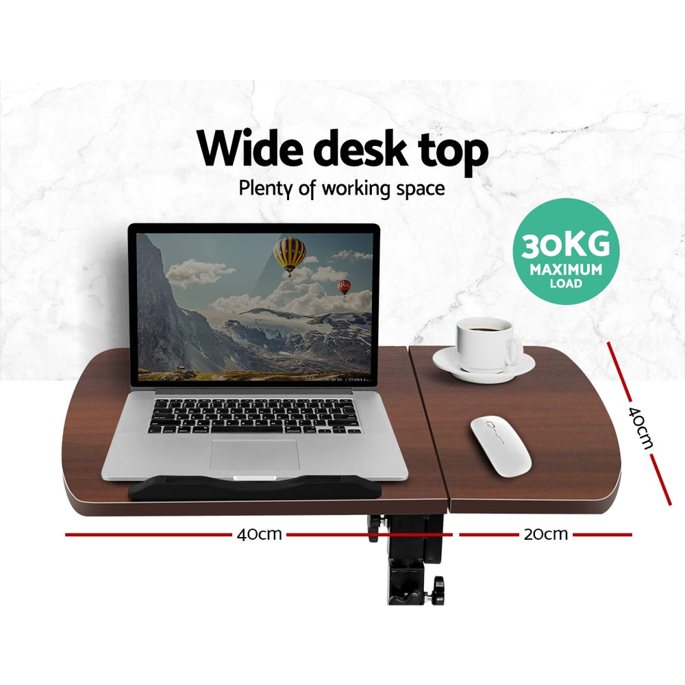 Artiss Laptop Table Desk Adjustable Stand - Walnut - Newstart Furniture