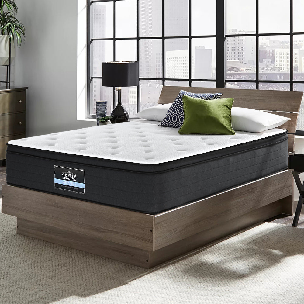 Giselle Bedding KING Mattress Bed 7 Zone Euro Top Pocket Spring Firm Foam - Newstart Furniture