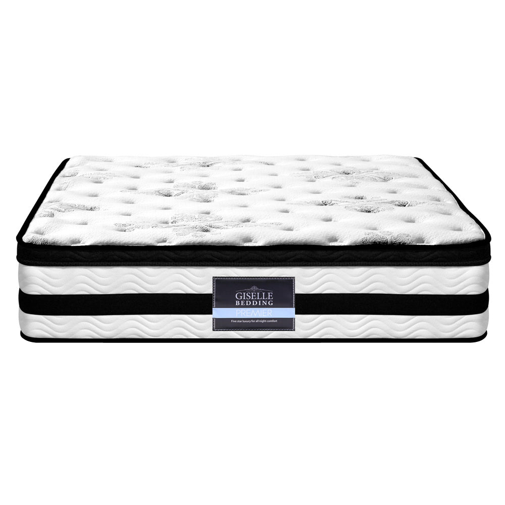 Giselle Bedding Super King Mattress Bed Euro Top Pocket Spring Firm Foam 34CM - Newstart Furniture