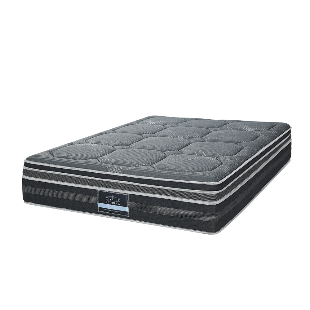 Giselle 35CM DOUBLE Mattress Bed 7 Zone Dual Euro Top Pocket Spring Medium Firm - Newstart Furniture