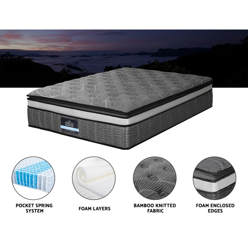 Giselle Mattress Pocket Mini Spring Mattresses Medium Firm 9-Zone Bed Double - Newstart Furniture