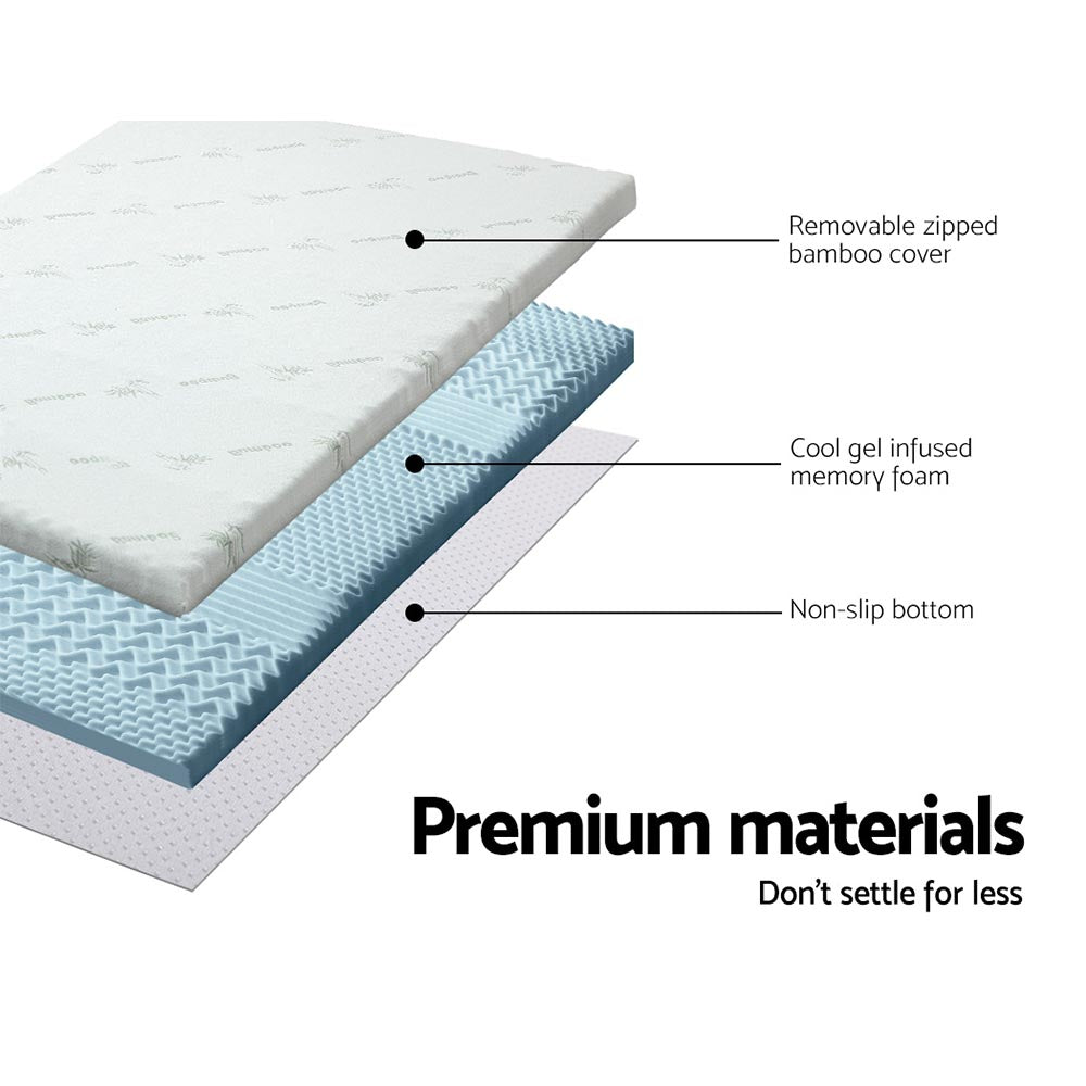 7 Zone Memory Foam Mattress Topper | Single | Giselle Bedding