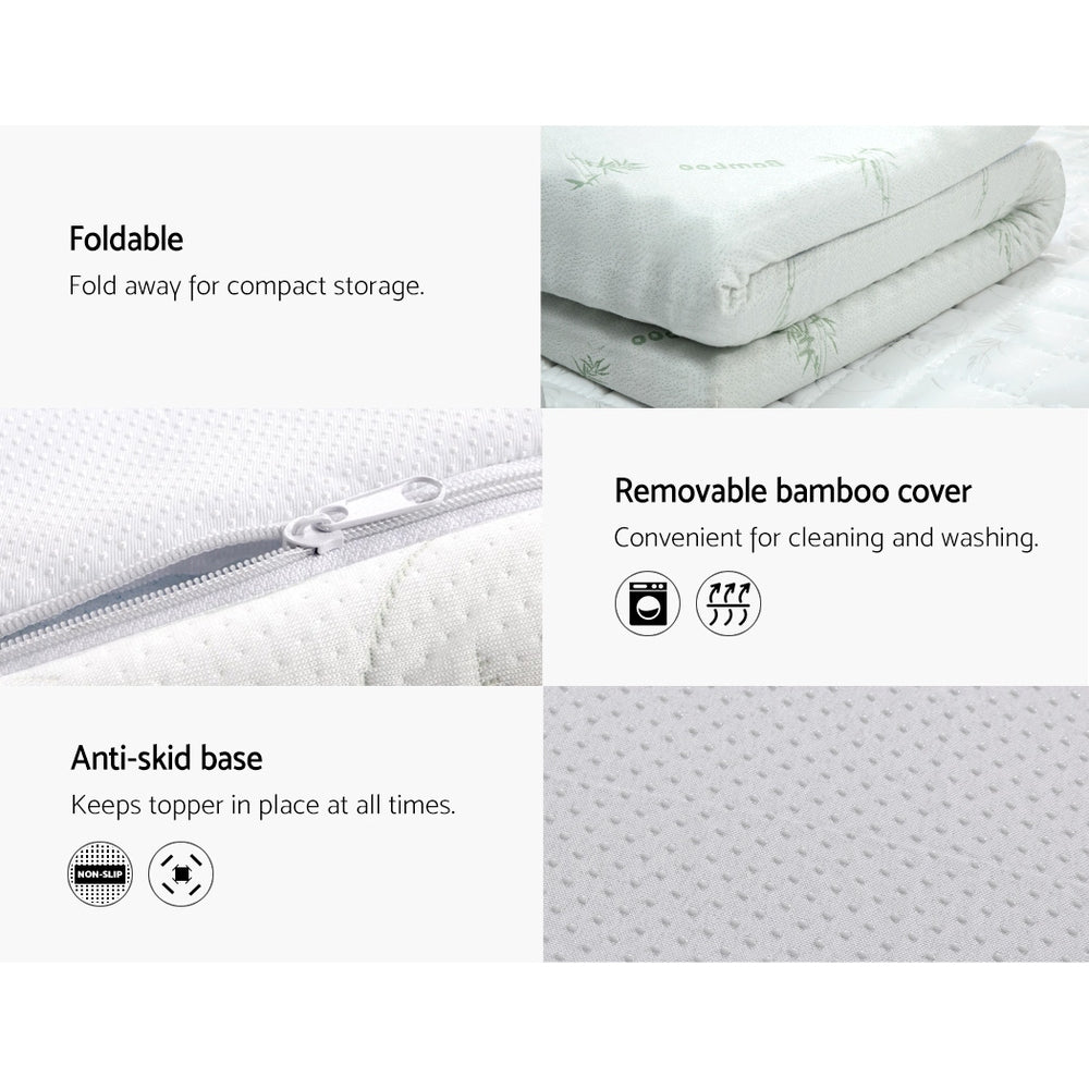 Cool Gel Memory Foam Mattress Topper 8cm Single | Giselle Bedding