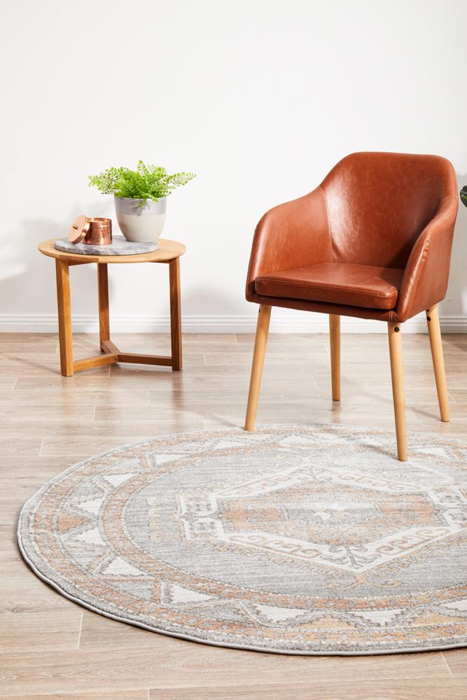 Mayfair Caitlen Grey Round Rug - Newstart Furniture