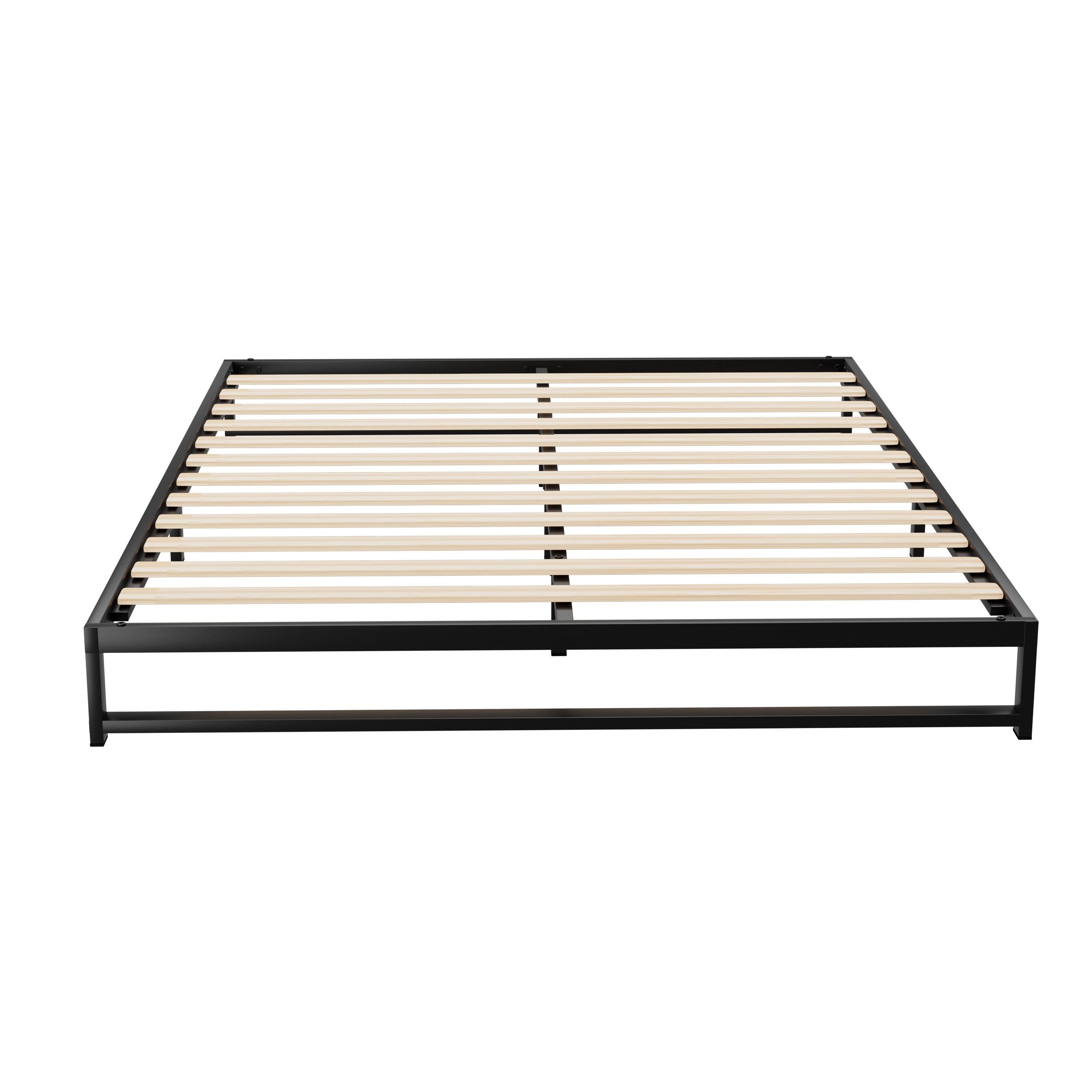 Artiss Metal Bed Frame Double Size Bed Base Mattress Platform Black BERU - Newstart Furniture