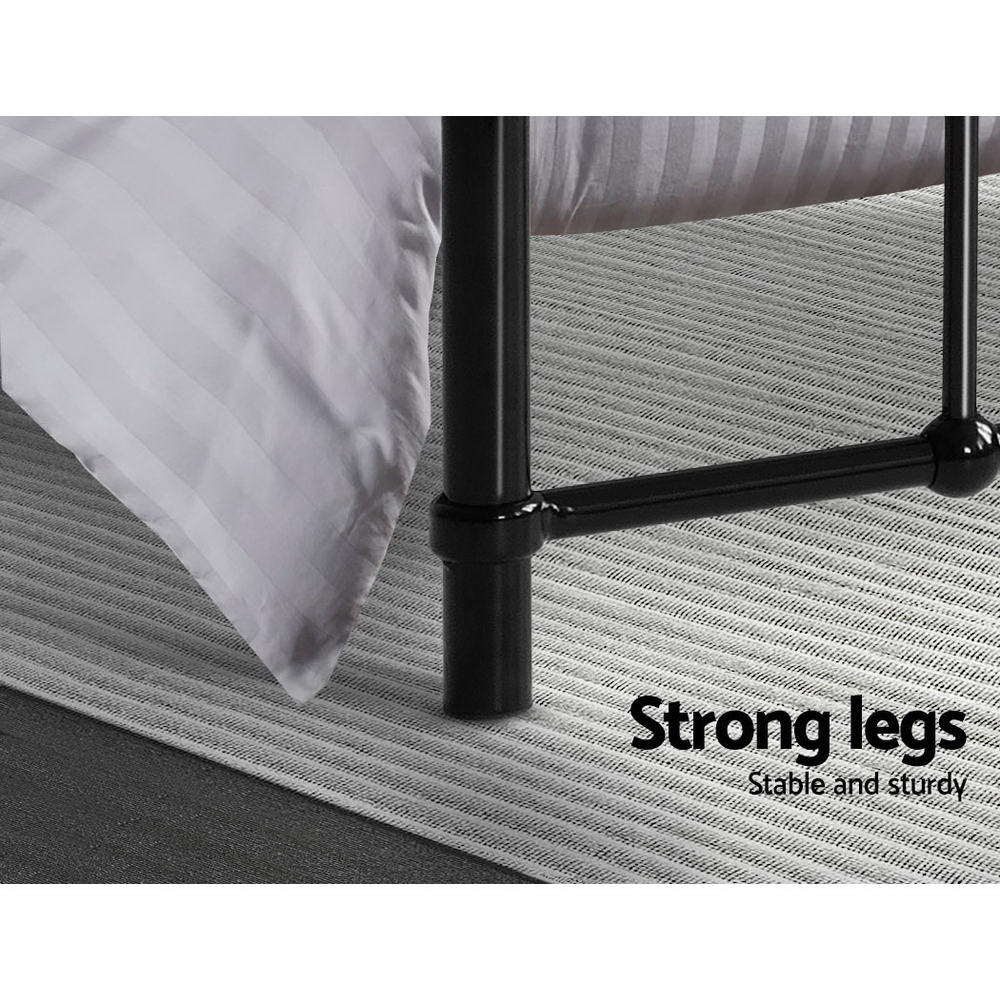 Artiss LEO Metal Bed Frame - Single (Black) - Newstart Furniture