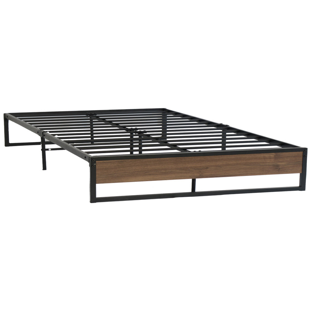 Artiss Metal Bed Frame Queen Size Mattress Base Platform Foundation Wooden OSLO - Newstart Furniture