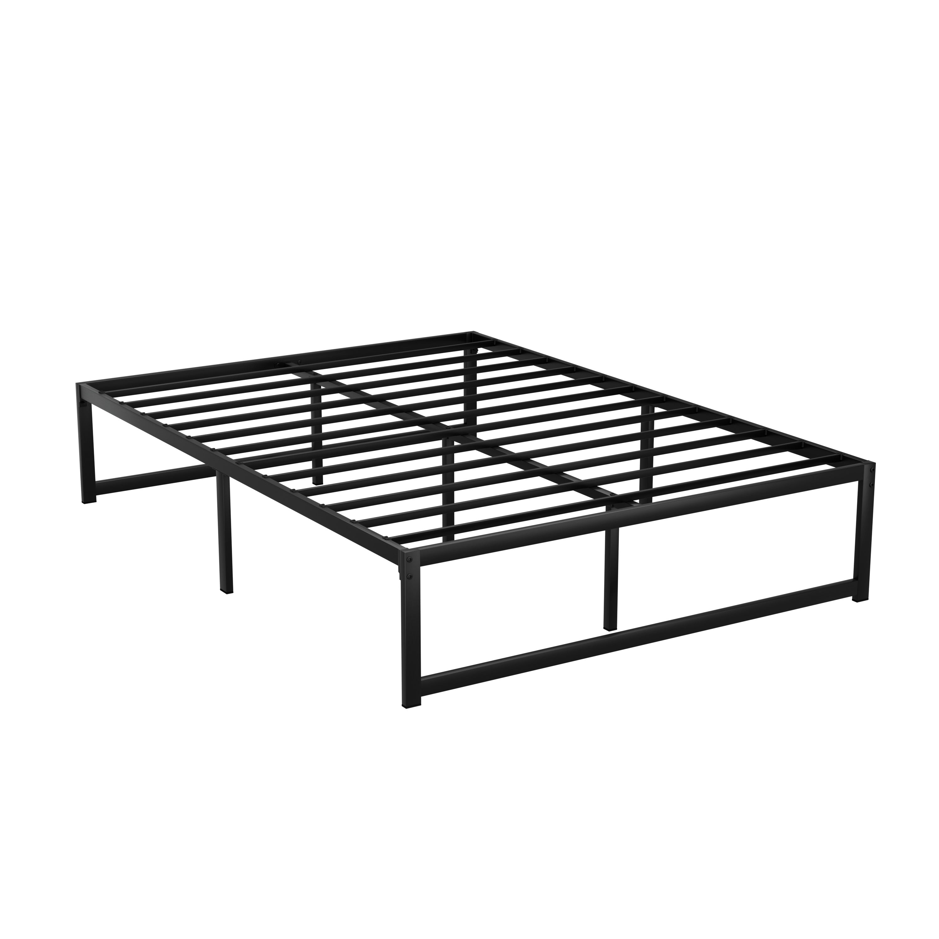 Artiss Bed Frame Metal Platform Double Size Bed Base Mattress Black TINO - Newstart Furniture