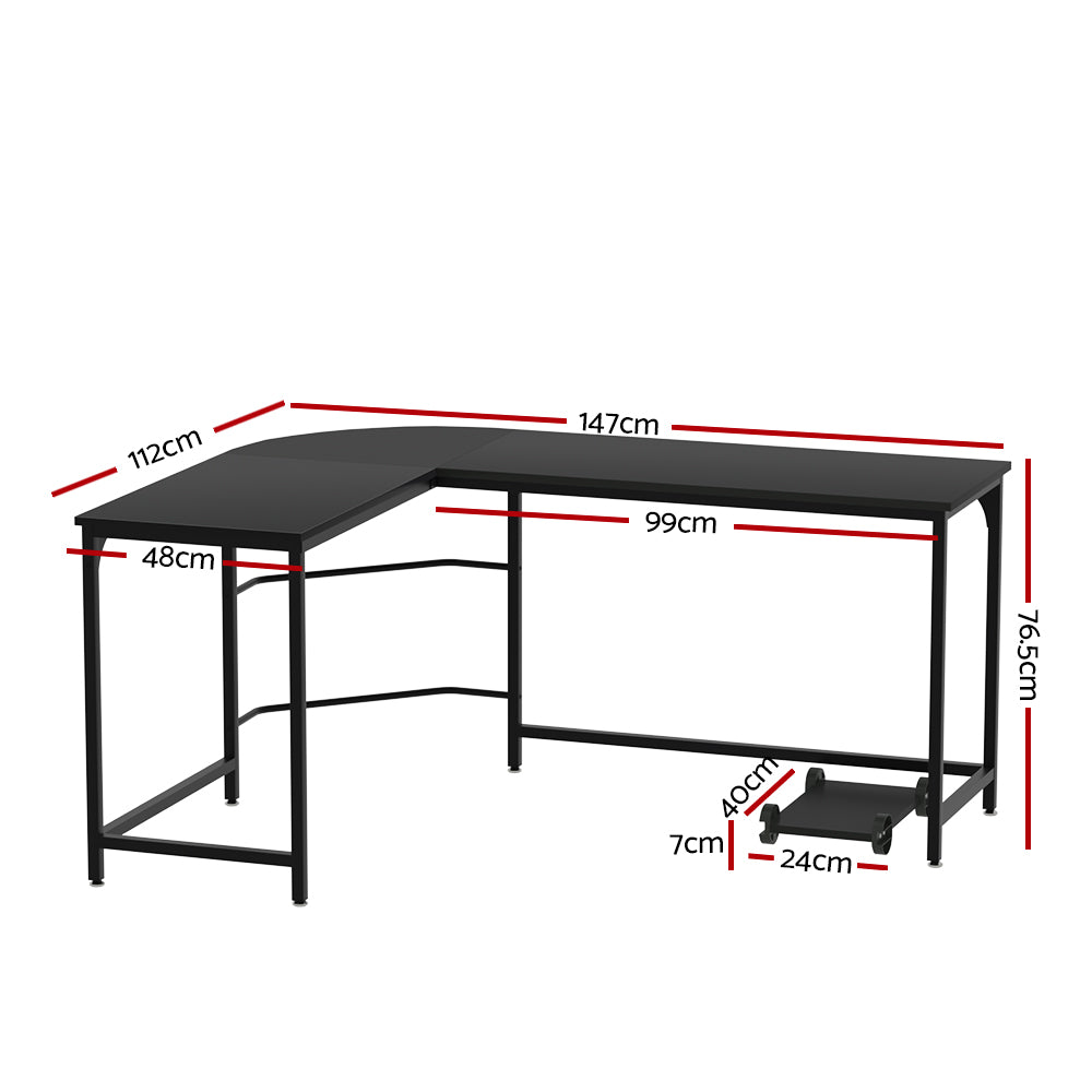 Artiss Corner Computer Desk L-Shaped Student Home Office Study Table Workstation - Newstart Furniture