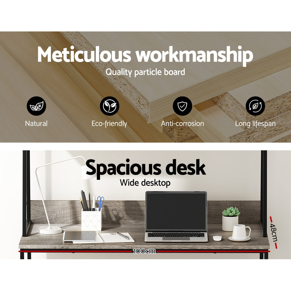 Artiss Computer Desk Office Desks Study Table Workstation Bookshelf Storage - Newstart Furniture
