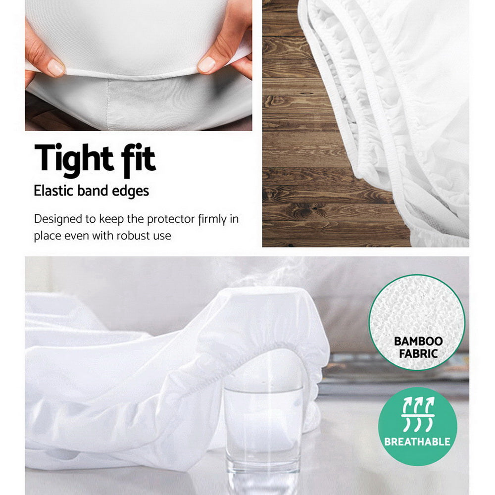 Giselle Bedding Single Size Waterproof Bamboo Mattress Protector - Newstart Furniture