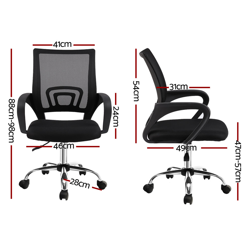 Artiss Office Chair Gaming Chair Computer Mesh Chairs Executive Mid Back Black - Newstart Furniture