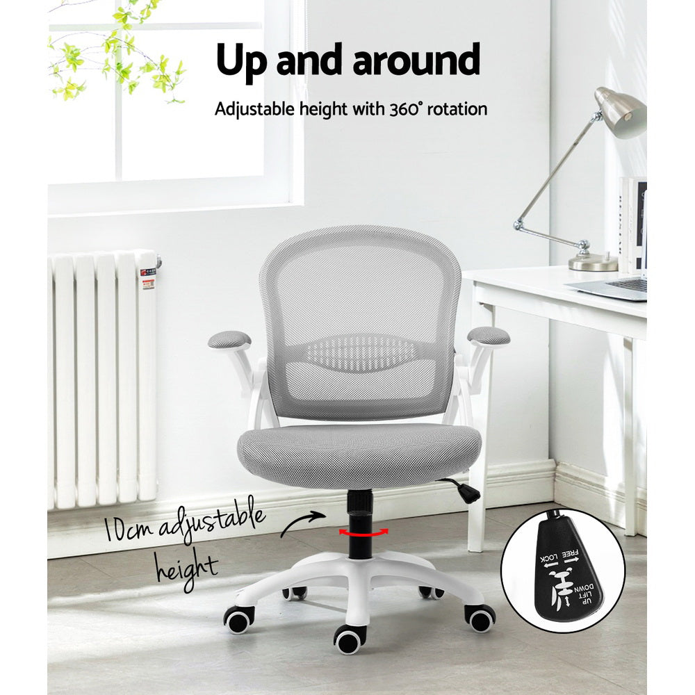 Artiss Office Chair Mesh Computer Desk Chairs Mid Back Work Home Study Grey - Newstart Furniture