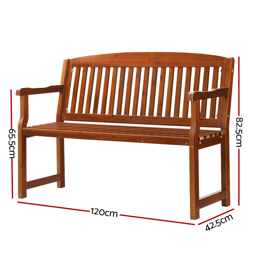 Gardeon Outdoor Garden Bench Seat Wooden Chair Patio Furniture Timber Lounge - Newstart Furniture