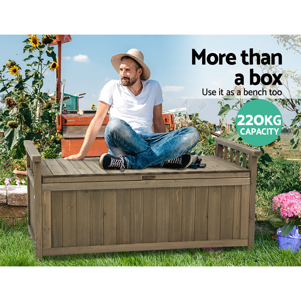 Gardeon Outdoor Storage Box Wooden Garden Bench Chest Toy Tool Sheds Furniture - Newstart Furniture