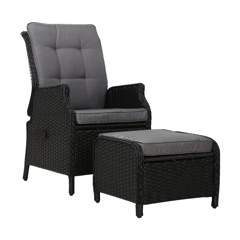 Gardeon Recliner Chair Sun lounge Setting Outdoor Furniture Patio Wicker Sofa - Newstart Furniture