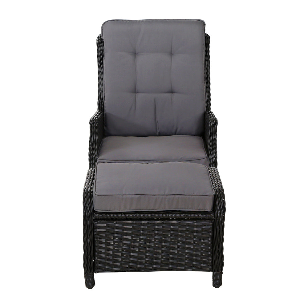 Gardeon Recliner Chair Sun lounge Setting Outdoor Furniture Patio Wicker Sofa - Newstart Furniture