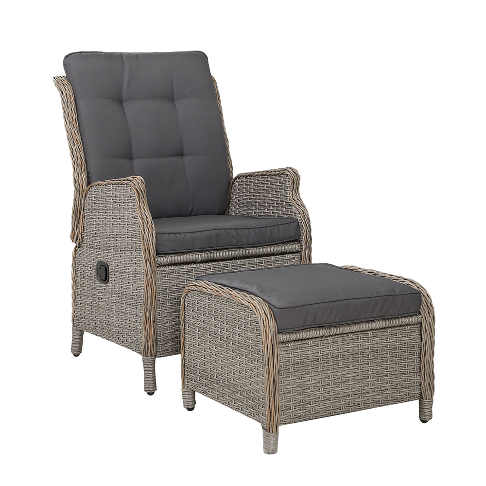 Gardeon Recliner Chair Sun lounge Outdoor Setting Patio Furniture Wicker Sofa - Newstart Furniture