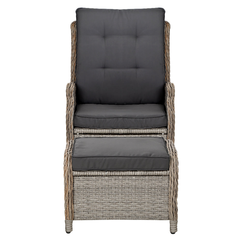 Gardeon Recliner Chair Sun lounge Outdoor Setting Patio Furniture Wicker Sofa - Newstart Furniture