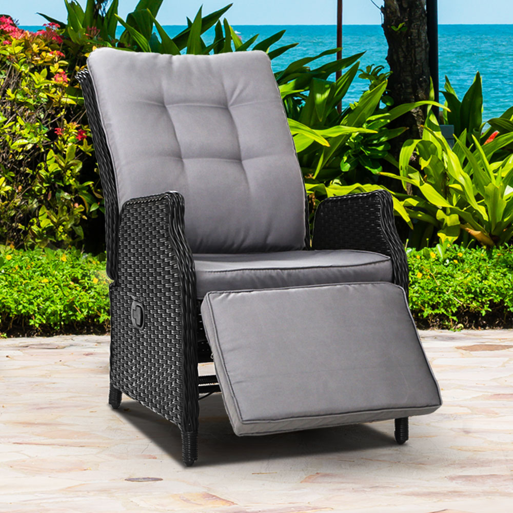 Gardeon Recliner Chair Sun lounge Setting Outdoor Furniture Patio Wicker Sofa - Newstart Furniture