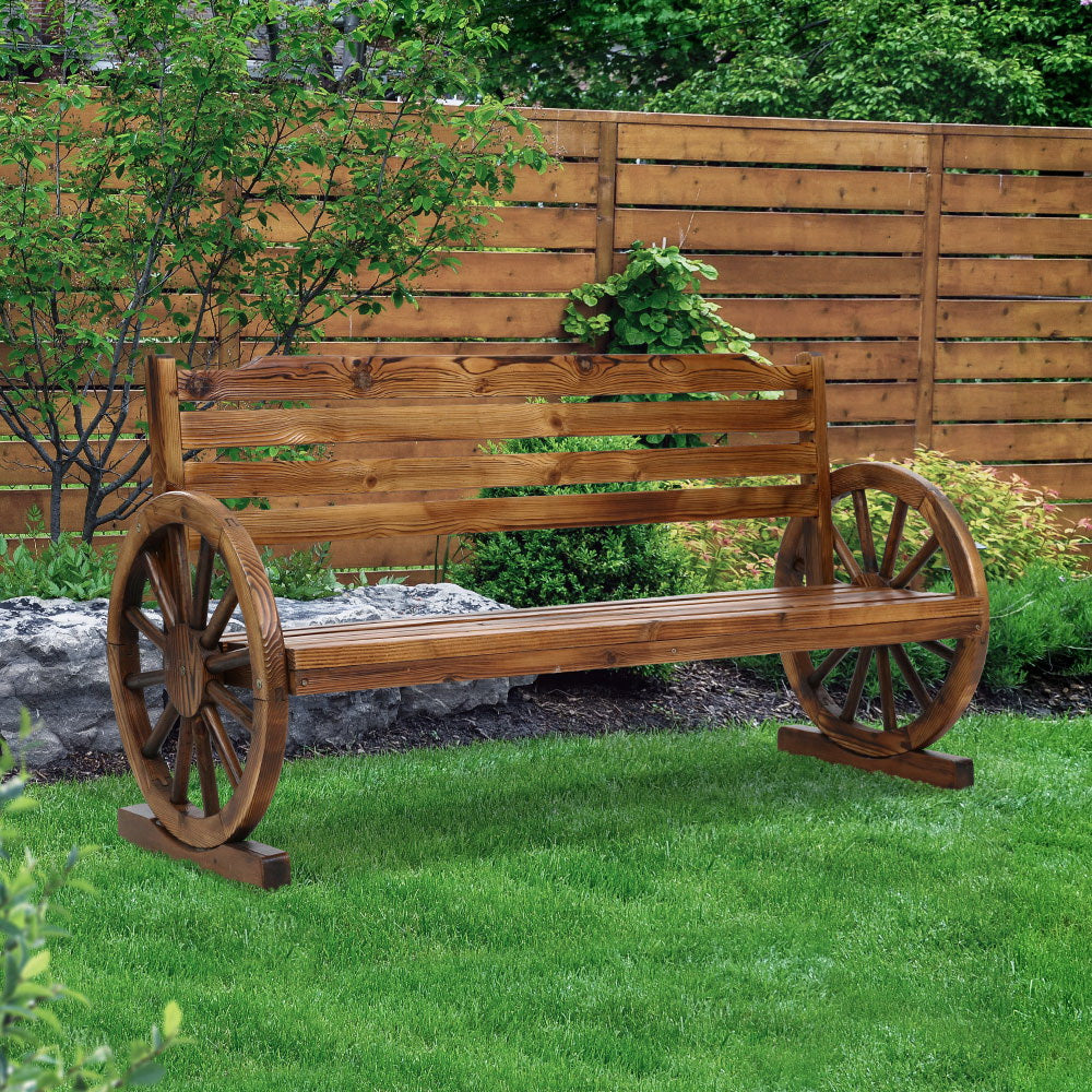 Gardeon Garden Bench Wooden Wagon Chair 3 Seat Outdoor Furniture Backyard Lounge - Newstart Furniture