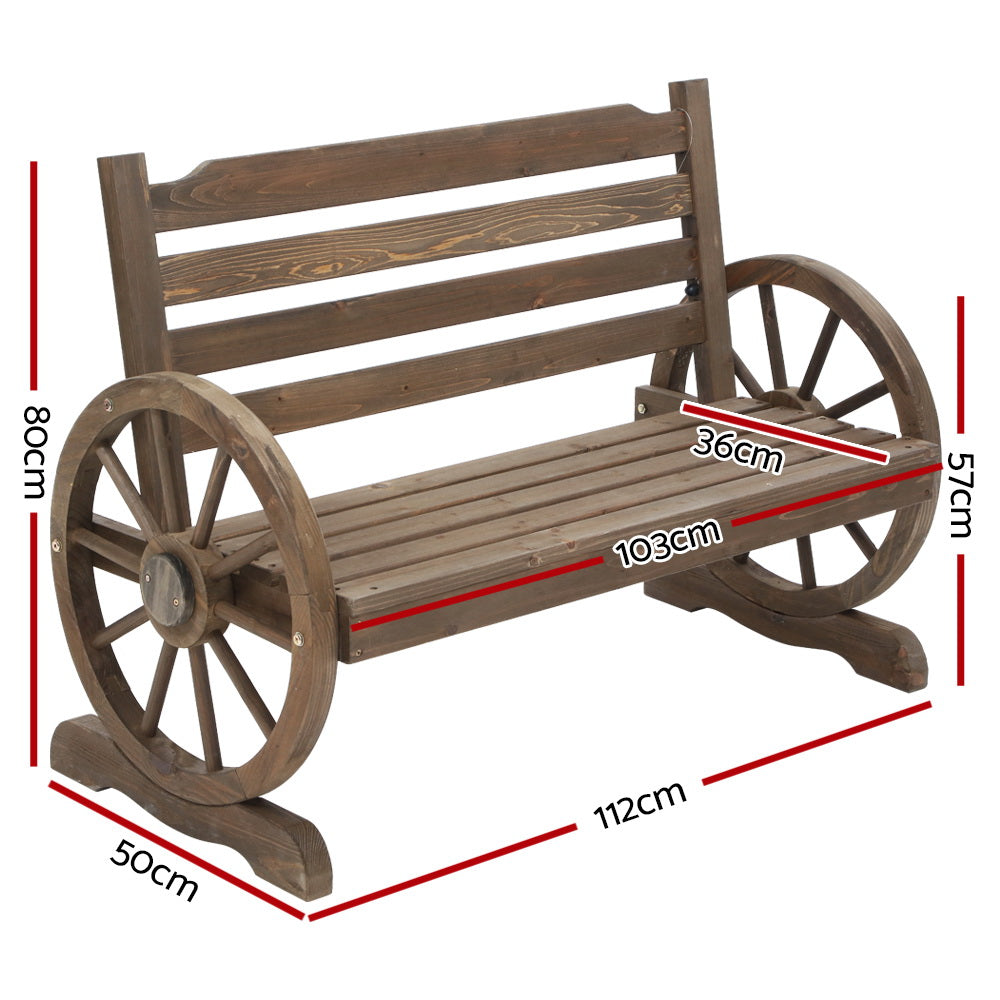 Gardeon Park Bench Wooden Wagon Chair Outdoor Garden Backyard Lounge Furniture - Newstart Furniture