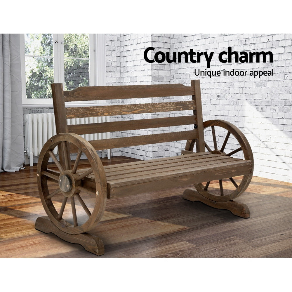 Gardeon Park Bench Wooden Wagon Chair Outdoor Garden Backyard Lounge Furniture - Newstart Furniture