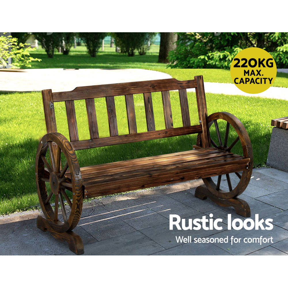 Gardeon Wooden Wagon Wheel Chair - Newstart Furniture