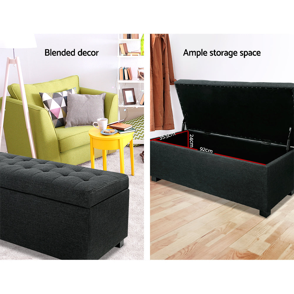 Premium Storage Ottoman - Charcoal - Newstart Furniture