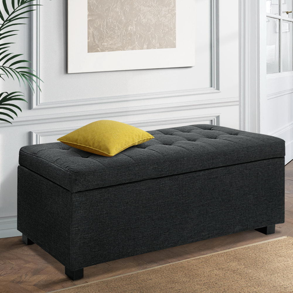 Premium Storage Ottoman - Charcoal - Newstart Furniture