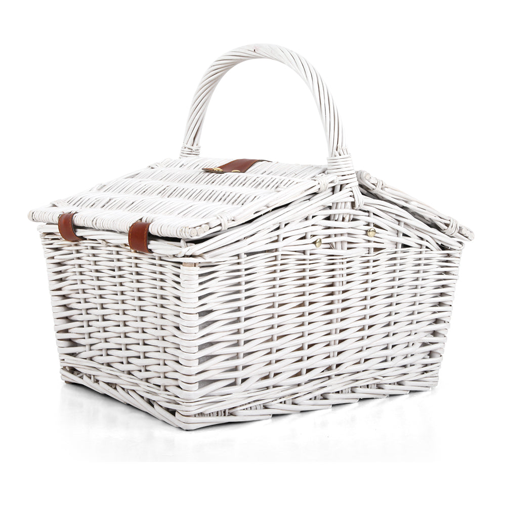 Alfresco 2 Person Picnic Basket Vintage Baskets Outdoor Insulated Blanket - Newstart Furniture