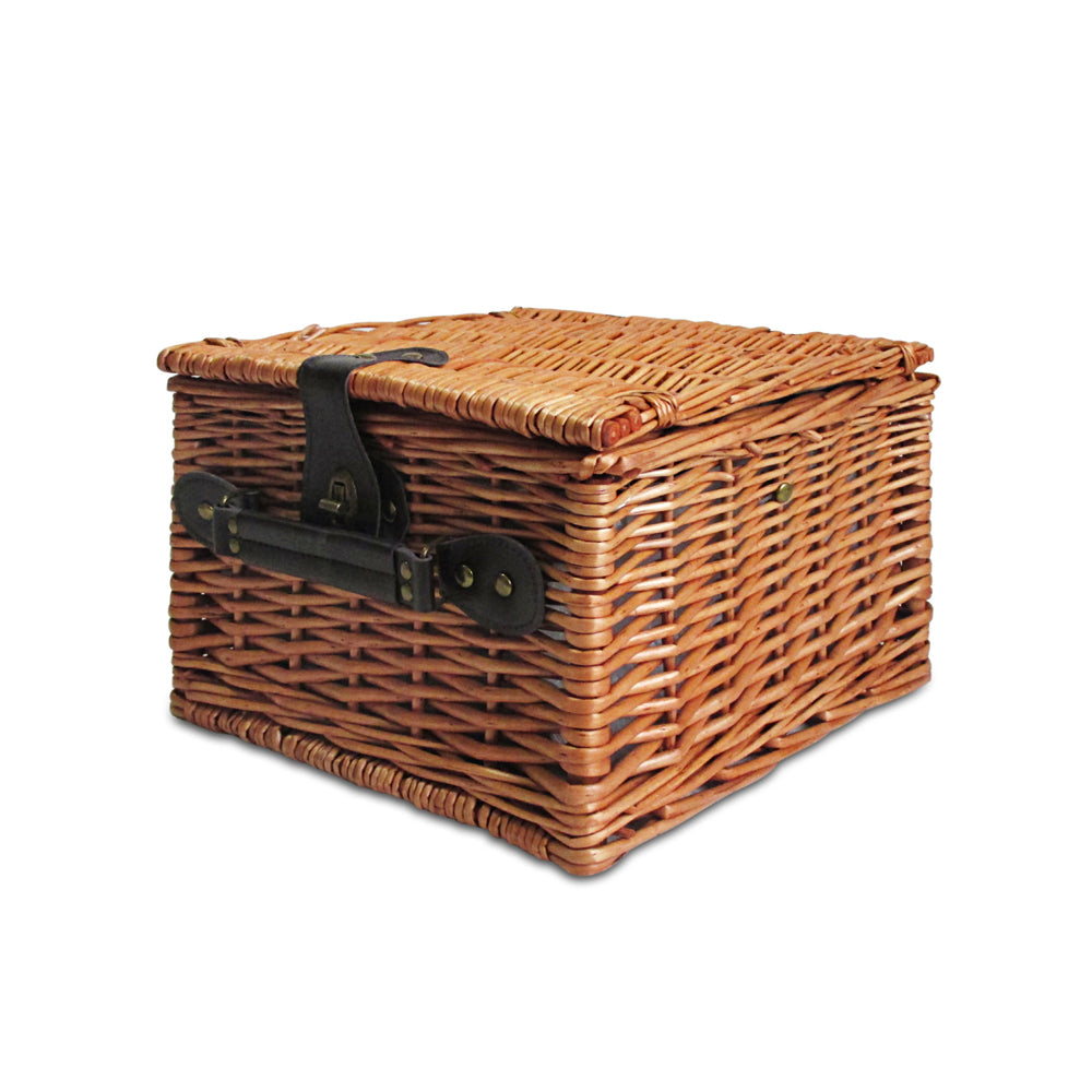 Alfresco 2 Person Picnic Basket Set Baskets Vintage Outdoor Insulated Blanket - Newstart Furniture