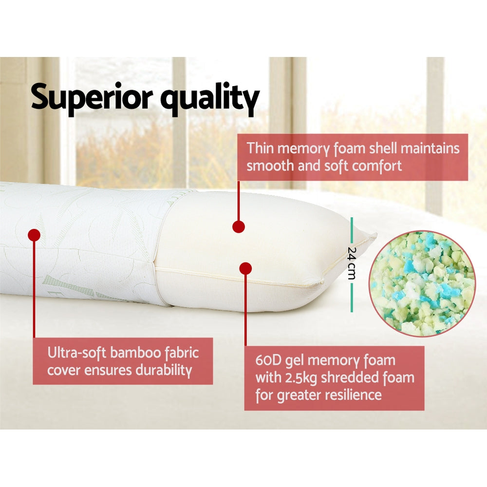 Giselle Bedding Full Body Memory Foam Pillow - Newstart Furniture