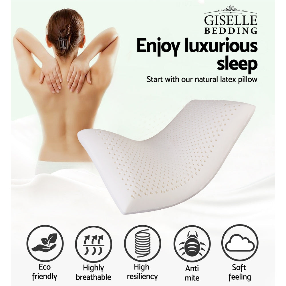Giselle Bedding Set of 2 Natural Latex Pillow - Newstart Furniture